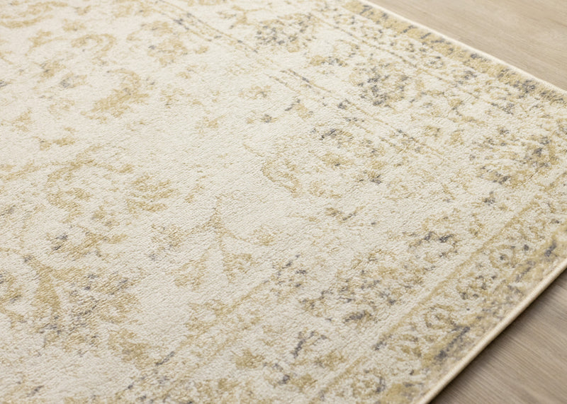 Carpette discrète, traditionnelle et élégante Ellis beige et crème - 5 pi 3 po x 7 pi 7 po