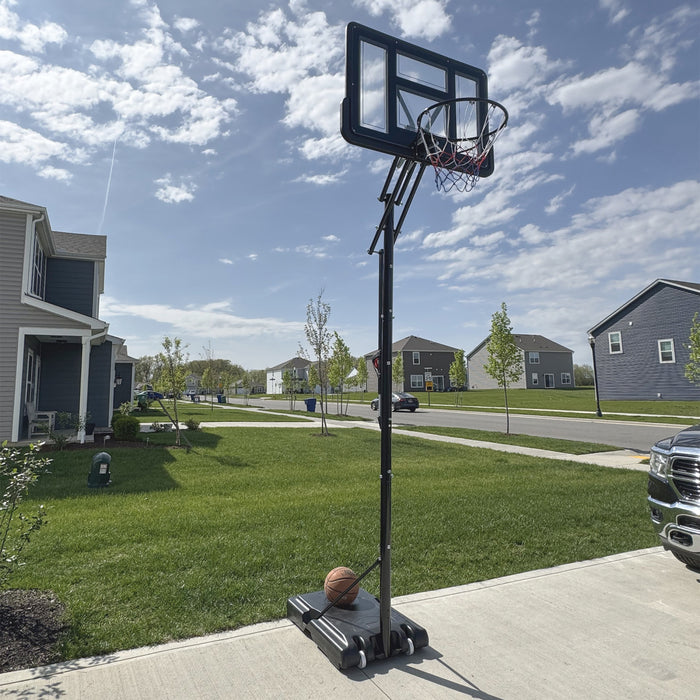 Soozier Panier De Basket-ball De 7,7 A 10' Avec Panneau Arriere Incassable