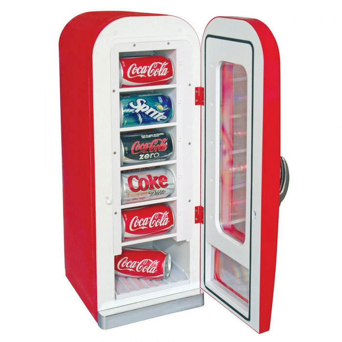 Réfrigérateur compact rétro Coca-Cola de style distributeur automatique pour 10 cannettes