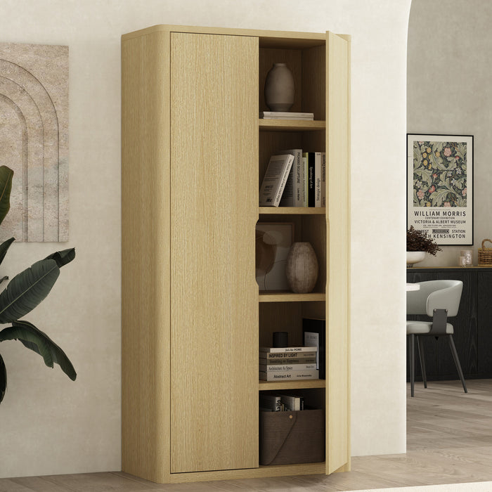 Armoire bibliotheque moderne Rivington 38\" en chene naturel