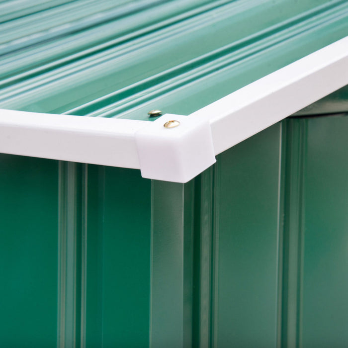 Outsunny Abri De Jardin 7' X 4' X 6' Abri De Jardin Exterieur Patio Maison De Stockage D'outils En Metal Avec Fondation Au Sol Et Portes Doubles Vert