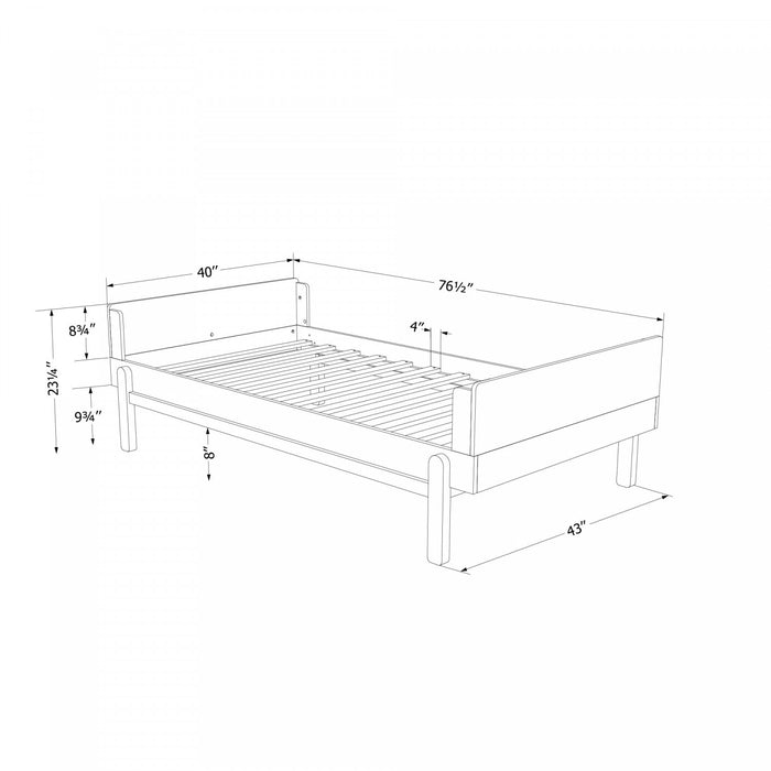 Lit simple Bebble - gris clair et blanc