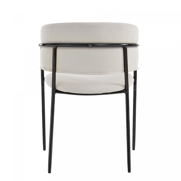 Ethan Ensemble de 6 chaises d’appoint modernes avec assise en velours cotele, pieds inclines et pieds reglables, beige