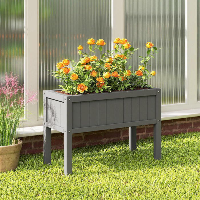 Outsunny Jardiniere surelevee avec trous de drainage, gris
