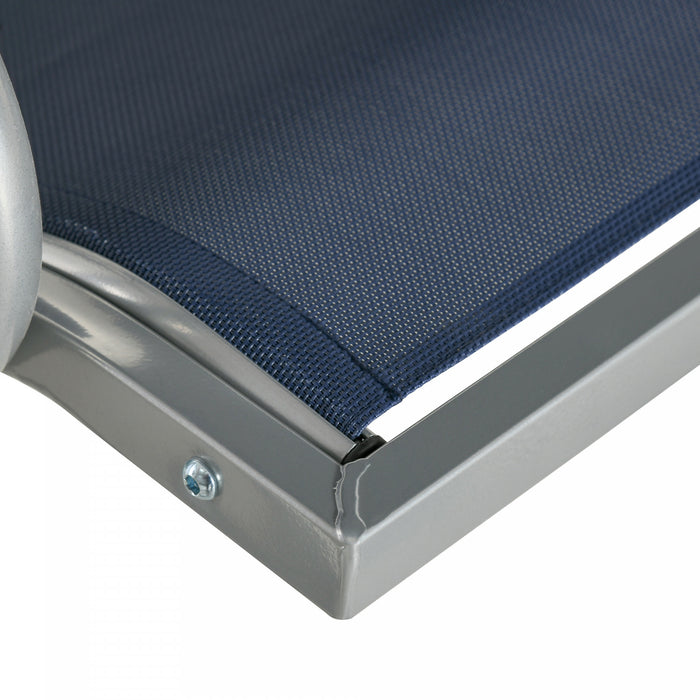 Outsunny Balancoire De Patio Pour 3 Personnes Avec Auvent Reglable, Bleu