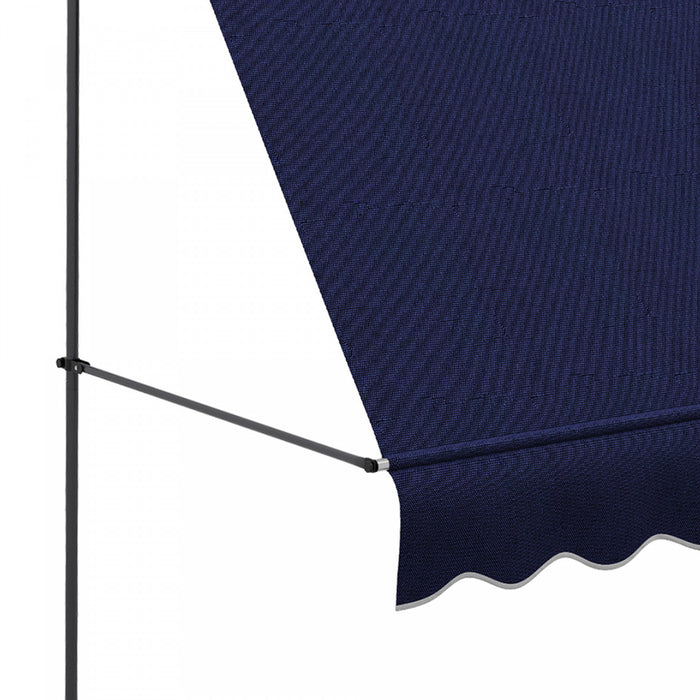 Outsunny Auvent Retractable 6.5' X 4', Autoportant Et Sans Vis, Bleu