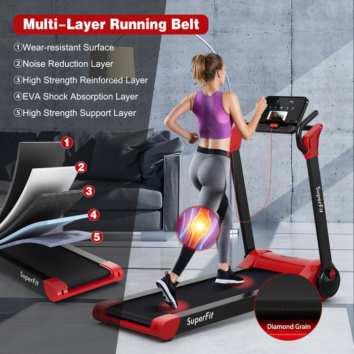 Tapis De Course Pliable 2,25cv Superfit Avec Haut-parleur Bluetooth