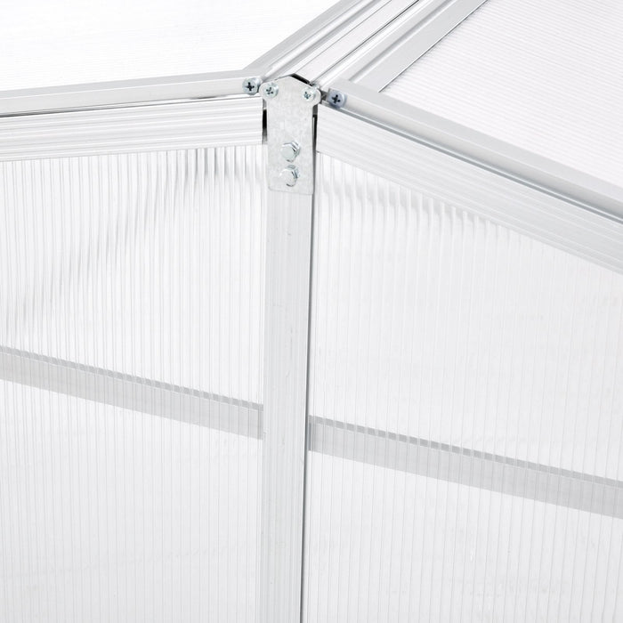 Outsunny Serre Aluminium Jardin Sureleve Portable Avec Toit Ouvrant Pour Interieur, Exterieur, Fleurs, Legumes, Plantes, 39\" x 39\" X 19\"