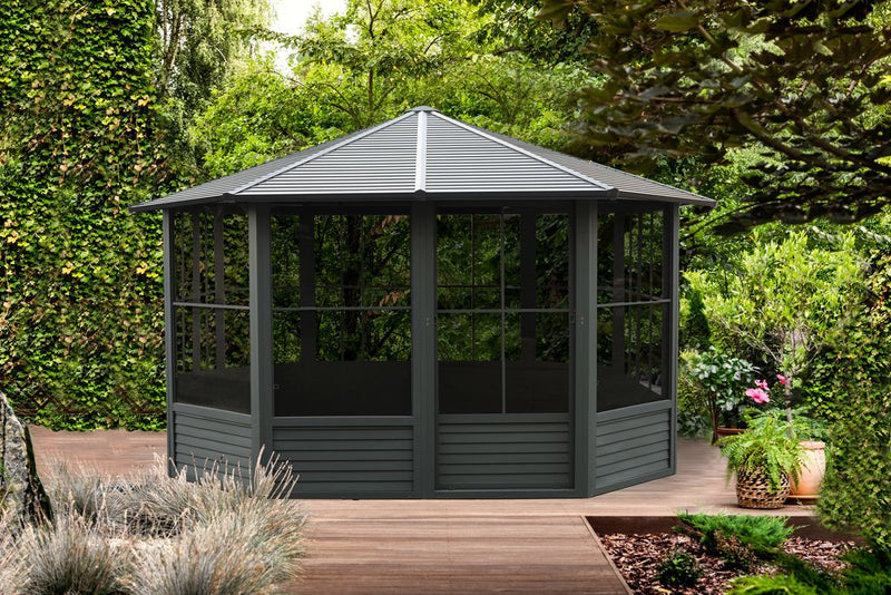 Florence Solarium 12 X 12 Toit Metal Noir