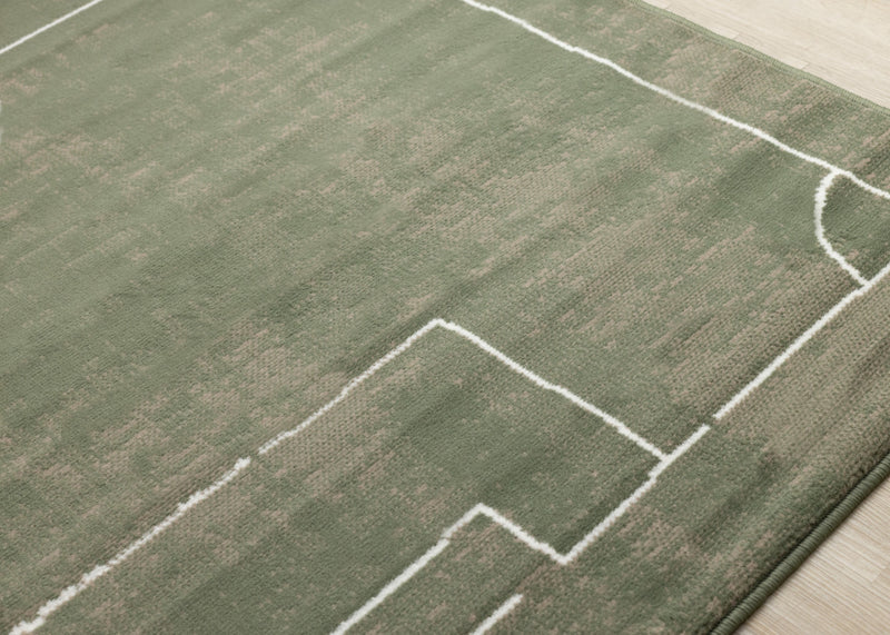 Carpette Forte à motif de terrain de soccer pour enfants - 5 pi 3 po x 7 pi 5 po