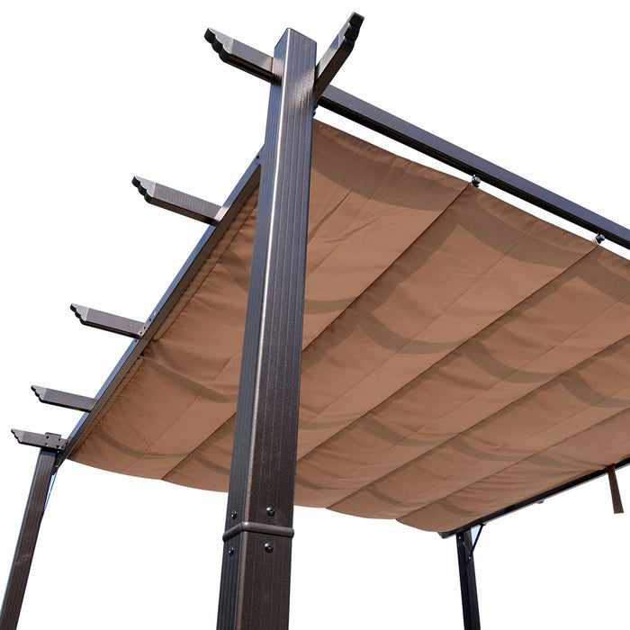 Outsunny 10' X 10' Pergola Gazebo D'exterieur Et Arriere-cour En Aluminium Canopee Cover Pare-soleil Carre Jardin Raisin Treillis Cafe