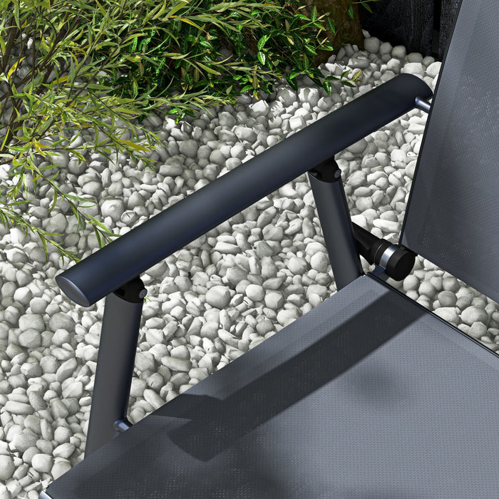 Outsunny Chaise Pliante De Patio Pour 2 Personnes, Siege En Tissu Maille
