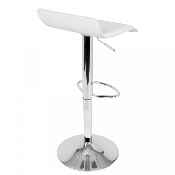Tabouret pivotant contemporain Ale à hauteur réglable en tissu blanc - ensemble de 2