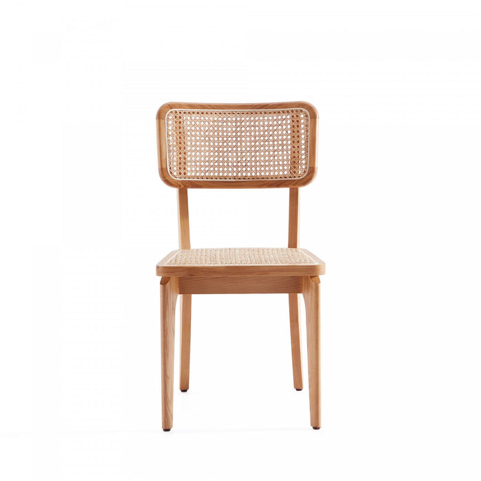 Chaise de salle a manger en bois style industriel Giverny, finition naturelle - Lot de 4