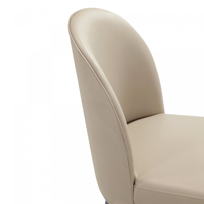 Chaise de salle a manger moderne en bois Hillman avec revetement en tissu couleur sable - Lot de 2