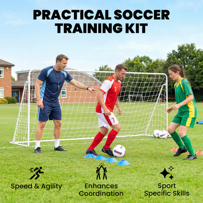 But de football Soozier, 240 x 152 cm, filet portable d'entrainement avec cadre en acier