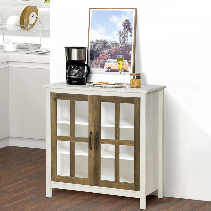HOMCOM Armoire a porte vitree avec etagere reglable