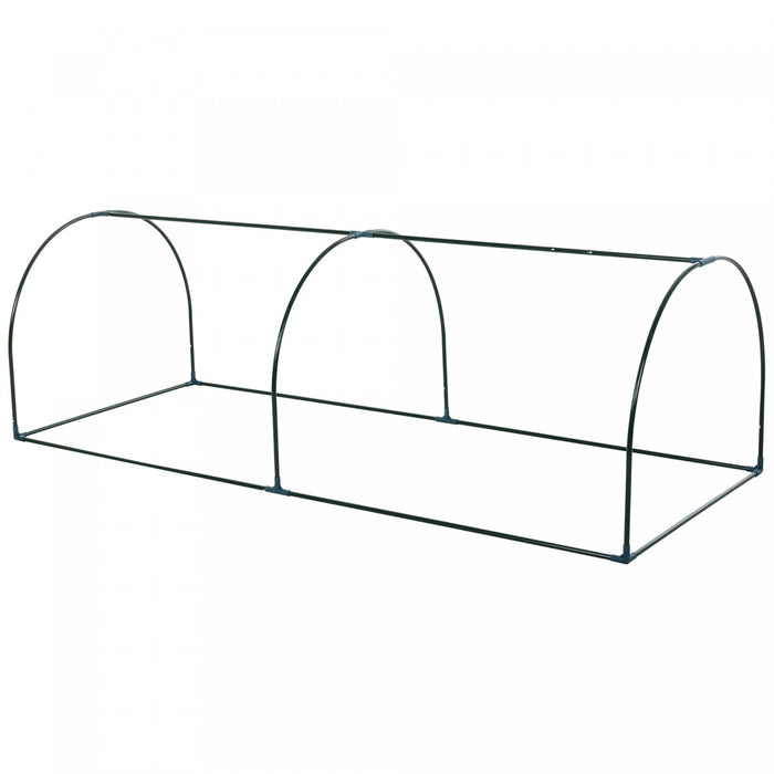 Outsunny Serre De Jardin Tunnel 2,5l X 1l X 0,8h M Grande Porte Zippee Bache Pvc Transparent Metal Epoxy Vert