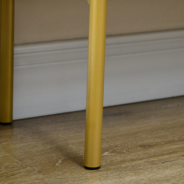 HOMCOM Meuble d'appoint avec pieds dores pour salle a manger couloir, blanc
