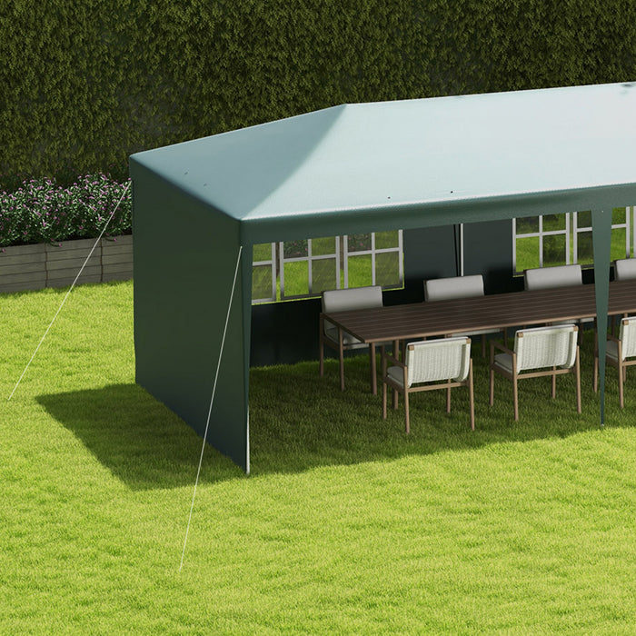 Outsunny Tente De Fete 10' X 29' Avec Parois Laterales Et Grandes Fenetres Transparentes Pour Jardin, Arriere-cour, Exterieur, Vert