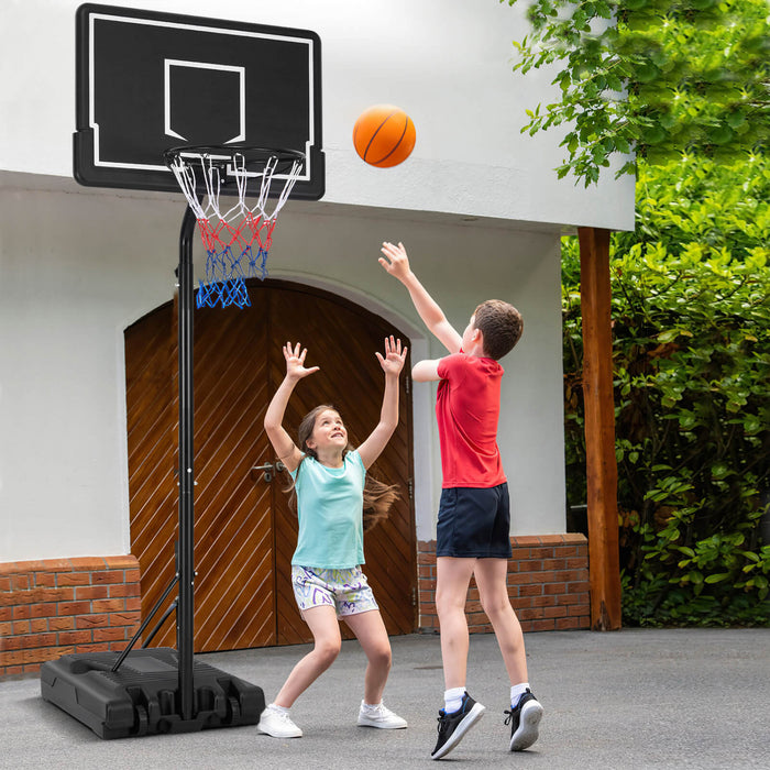 Costway 6.9-8.5 Ft Cercle De Basket-ball Exterieur Portable Avec Tableau Arriere Pc A L'epreuve