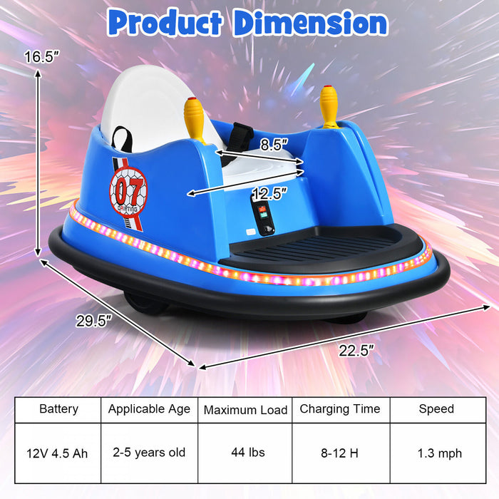 Costway 12v Vehicule 360¡a Spin Race Toy Kids Ride Sur La Voiture Pare-chocs Avec Telecommande Bleue