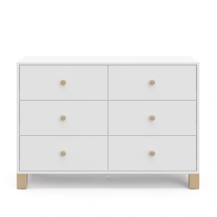 Storkcraft California 6 Commode a tiroirs - Blanc avec bois clair