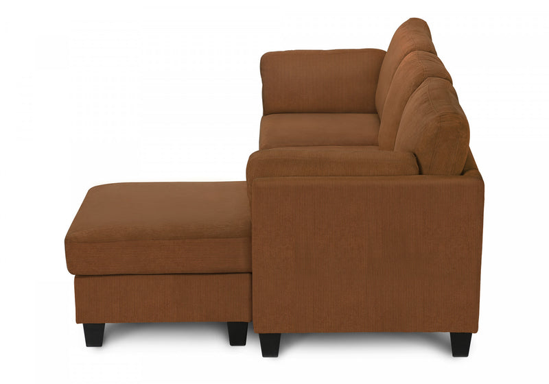 Canape Chaise Longue Rembourre, Tissu Rouille, Moderne, Contemporain