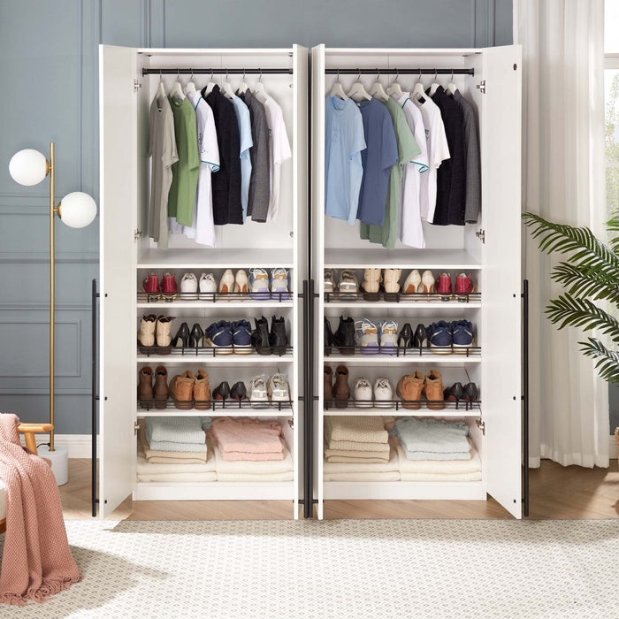 Armoire moderne Lee 32\" en blanc - Ensemble de 2