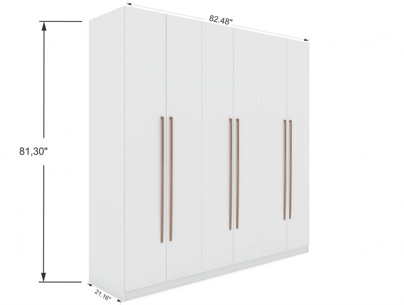 Armoire contemporaine moderne Gramercy 208 cm en blanc
