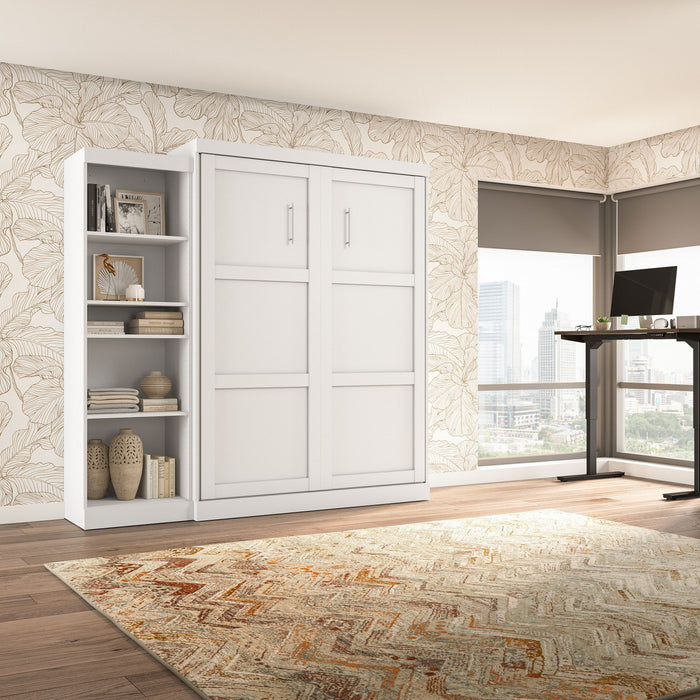 Grand lit escamotable mural Pur de Bestar de 90 po avec tablettes - blanc