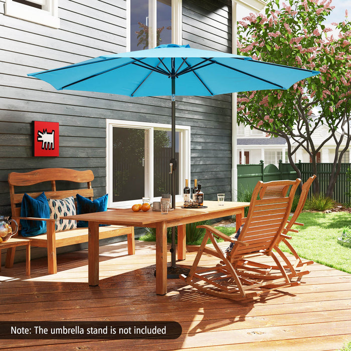 Costway Parasol de Patio 10FT Marche d'Ombre Solaire en Acier Incline avec Mecanisme d'Inclinaison et Manivelle