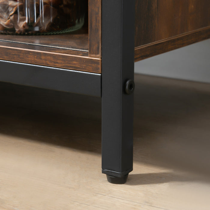 HOMCOM Buffet Industriel avec Portes Grange Brun Rustique