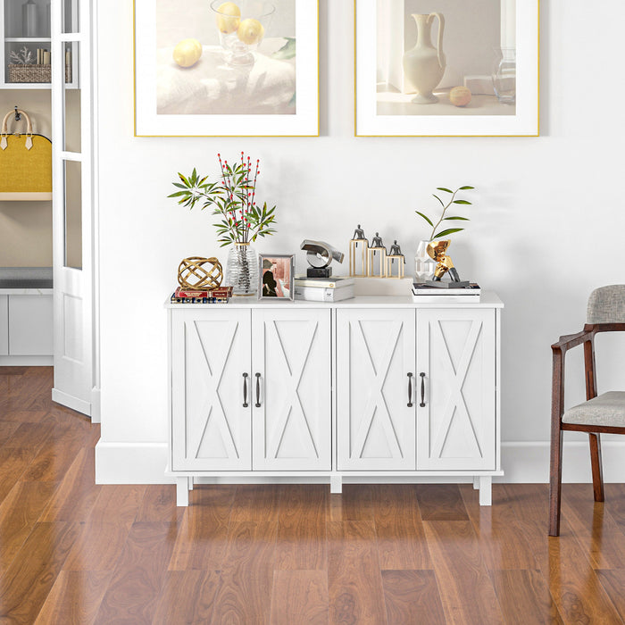 HOMCOM Meuble a cafe, buffet avec portes de grange, etagere reglable
