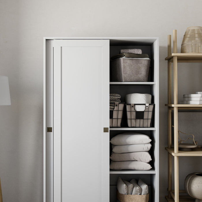 Elite Armoire D’appoint A 4 Tablettes – Blanc