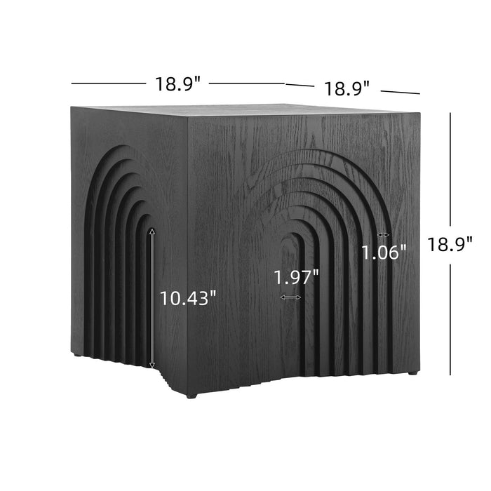 Grace Table d'Appoint Rustique, Noir