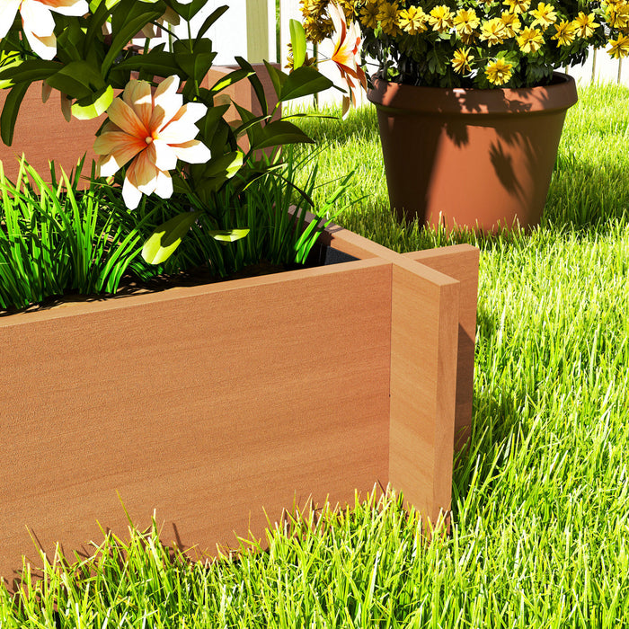 Outsunny Lit De Jardin Sureleve A 3 Niveaux Avec Treillis, Marron