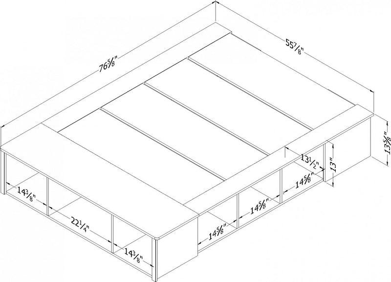 Flexible Lit Plateforme Avec Paniers - Blanc Solide