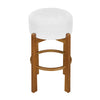 Vera Rubber Wood Bar Stool Set of 2 Indoor Seating with Round Ivory Cushion,Walnut | Vera – Lot de 2 tabourets de bar en bois d’hevea pour interieur avec coussin rond ivoire, finition noyer