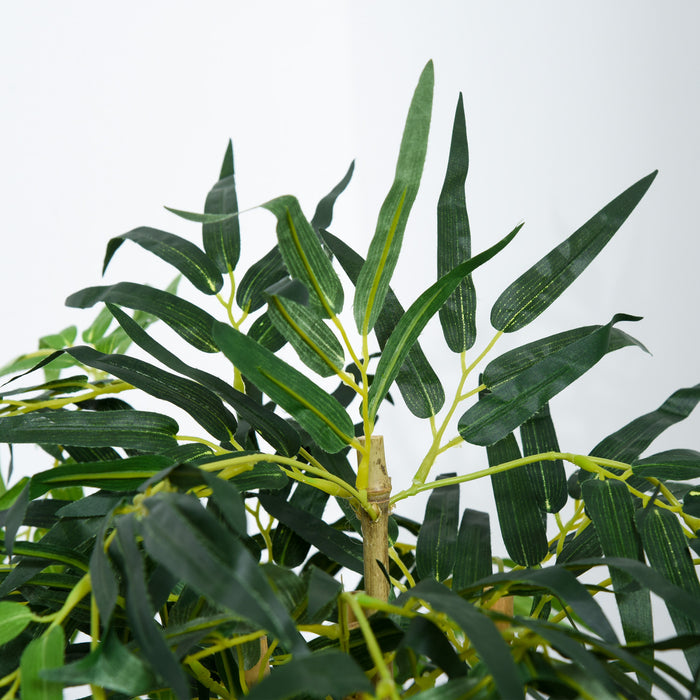 HOMCOM Arbre de bambou artificiel de 5pi en pot avec 1095 feuilles vertes