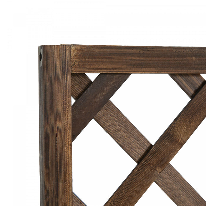Outsunny 2,4 X 4 X 4,9 Jardiniere En Bois De Pin Avec Treillis