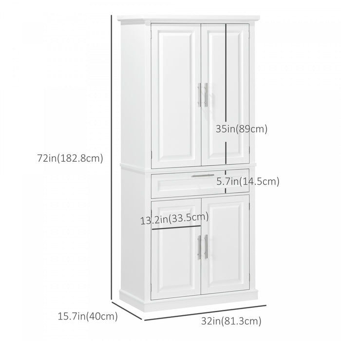 HOMCOM Armoire de rangement pour garde-manger 72\", etageres reglables