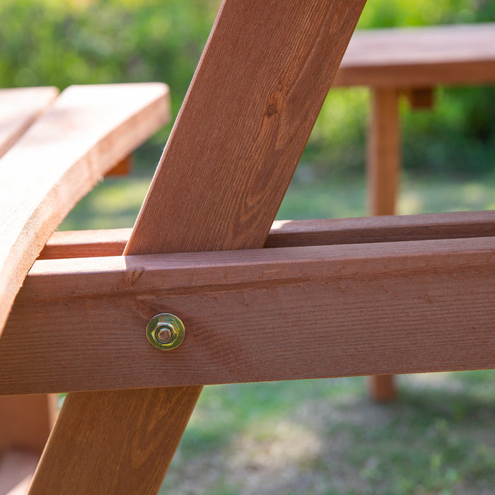 Ensemble De Salle A Manger En Bois Outsunny Pour Patio, Ensemble De Table Et Bancs, Brun