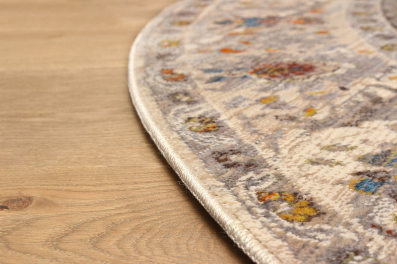 Tapis Traditionnel Zaina 5'0\" x 5'0\" en Gris