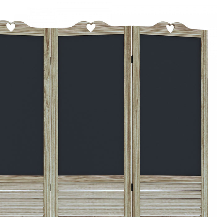 Homcom Separateur De Piece A 4 Panneaux Avec Tableau Noir