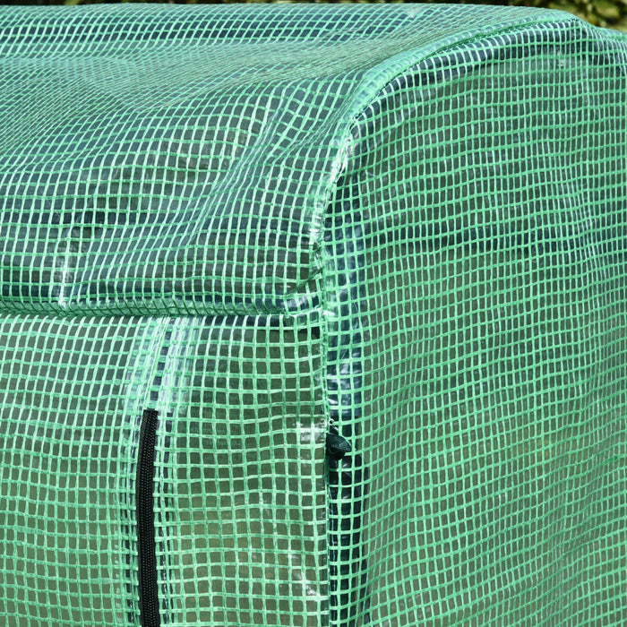 Outsunny 39\" X 20\" X 59\" Serre De Tomate Exterieure Mini Serre De Culture Avec Fermeture A Glissiere Porte Enroulable Pe Couverture En Acier