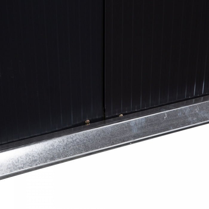 Outsunny 11' X 9' Abri De Jardin Remise Pour Outils Abri A Outils Double Porte Coulissante 4 Fentes De Ventilation, Gris Fonce