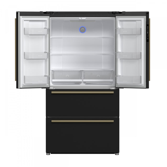 Refrigerateur Espresso Moena de 36 po a portes francaises, noir, 19,2 pi³ – FFRBI1820-36BLK