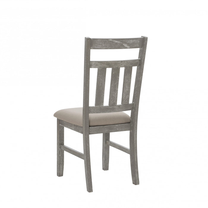 Chaise de salle à manger Turino en tissu gris vieilli - ensemble de 2