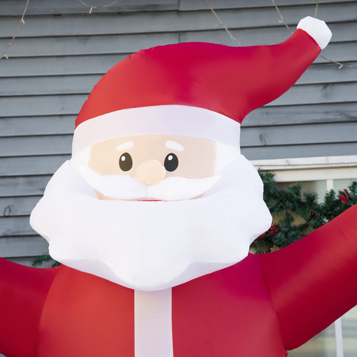 Outsunny Pere Noel Gonflable De 8ft Signe Lumineux De Benedictions